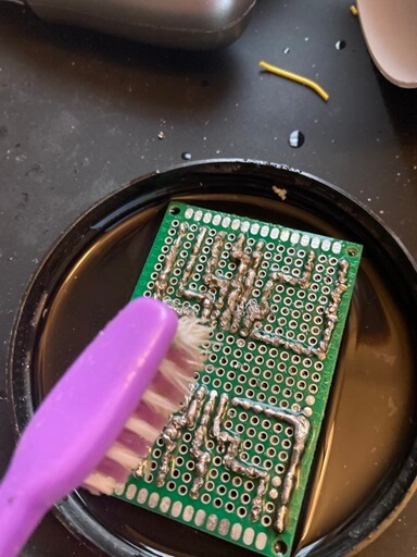 Cleaning board with alcohol & toothbrush